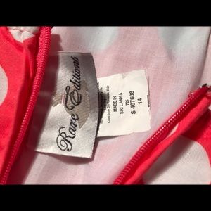 Vintage girls halter sundress peach polka dot